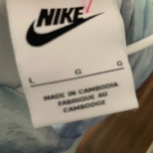 🍭Women's Nike sz L Velour Hoodie Blue Purple - Picture 3 of 5